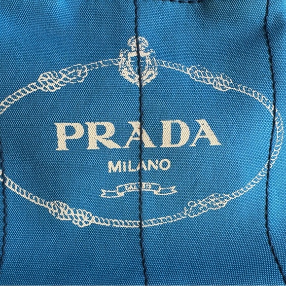 Prada Canapa Blue Medium Size - Picture 3 of 14